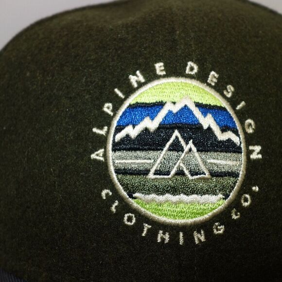 NEW Alpine Design Olive Green Gray Hat Adjustable Mountain Logo Adjustable - Picture 2 of 8